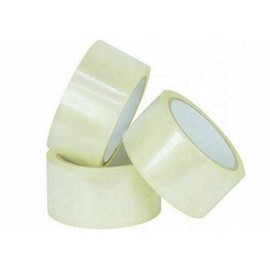 TRENDWEARZ 6 Rolls of Clear Transparent Tapes 66MX48MM for PARCELS and Boxes. Heavy Duty Strong Long Secure Sticky Seal (CLEAR, 6 ROLLS)