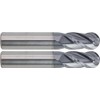 CME 2 pcs Micrograin Carbide End Mills, Ball Nose, TiAlN
