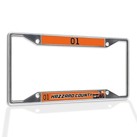 Metal Insert License Plate Frame 01 Hazzard County Dukes Weatherproof Car Accessories Chrome 4 Holes Solid Insert
