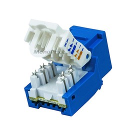 Monoprice Cat6 RJ45 Toolless Keystone Jack - For 22-24AWG Solid Wire, Blue