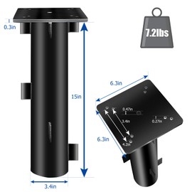 SLIIMU In-Ground Umbrella Base Stand, Universal In Ground Anchor for Offset Cantilever Patio Umbrella, Hanging Parasol Holder, Black
