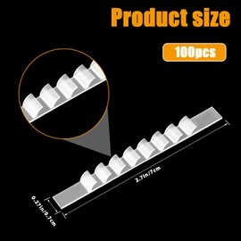 100PCS Non Slip Rubber Clothes Hanger Grips, Adhesive Clothing Hanger Grip, Clear Silicone Clothing Hangers Strips with Fins Grippers for Wood Hangers Closet(Clear, 2.7×0.27 inches)