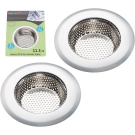 Unbranded 2PCS Kitchen Sink Strainer - Stainless Steel, Large 4.5" Wide Rim Drain Cover