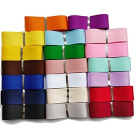 Chenkou Craft 20Yards 1" 25MM Double Face Polyester Satin Ribbon 20 Colors Assorted Bulk Lots Mix