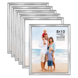 Langdon House 8x10 Picture Frames Set (Silver, 6 Pack) Distinguished Edging for Classic Style, Richland Collection