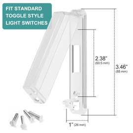 CLYMENE Light Switch Cover Guard, Child Proof Wall Switch Cover Protects Lights or Switches from Getting Accidentally Turned ON or Off by Children and Adults, Toggle Style (Clear, 2 Pack)