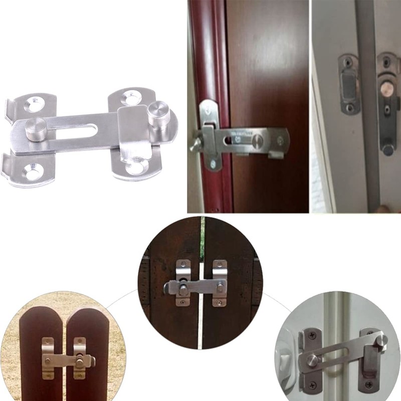 2PCS Stainless Steel Gate Latches Lock Sliding Door Window Cabinet