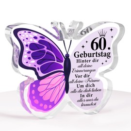 60. Geburtstag Geschenke für Frauen, 1964 60. Geburtstag Geschenke für ihr-Acryl Schmetterling Plakette Happy Birthday Geschenke, wunderbare 60. Geburtstag Geschenk für Mutter Frau Schwester