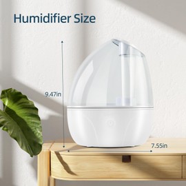 Cool Mist Humidifier (2L Water Tank) QuietHumidifiers for Bedroom & Small Room, Auto-Shut Off, Humidifiers for Babies Nursery & Whole House (White)