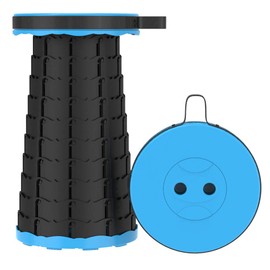 ANNJUN Telescoping Camping Stool, Collapsible Portable Stool,ortable Collapsible Stool Retractable Stool for Fishing, Hiking, BBQ, Parties, Outdoor Activities (Blue)