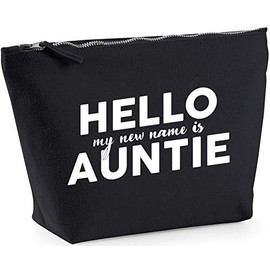Hippowarehouse Hello my new name is auntie printed make up cosmetic wash bag 18x19x9cm
