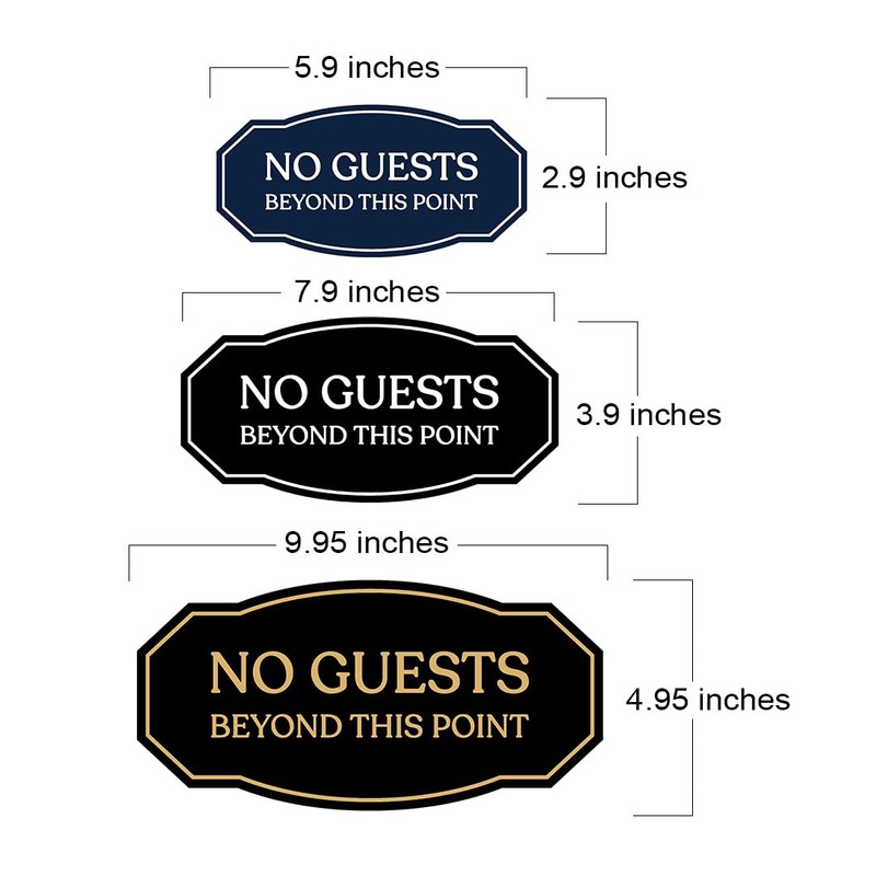 Signs ByLITA Victorian No guests Beyond This Point Business Sign