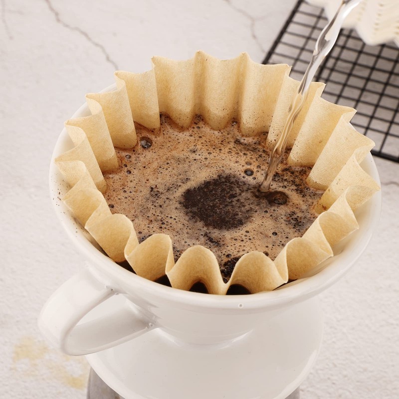EUSOAR 1-4 Cup Coffee Paper Filters, Pack of 50 Natural