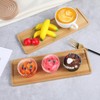 10 Pcs Rectangle Wood Bamboo Tray Bamboo Serving Tray Wooden