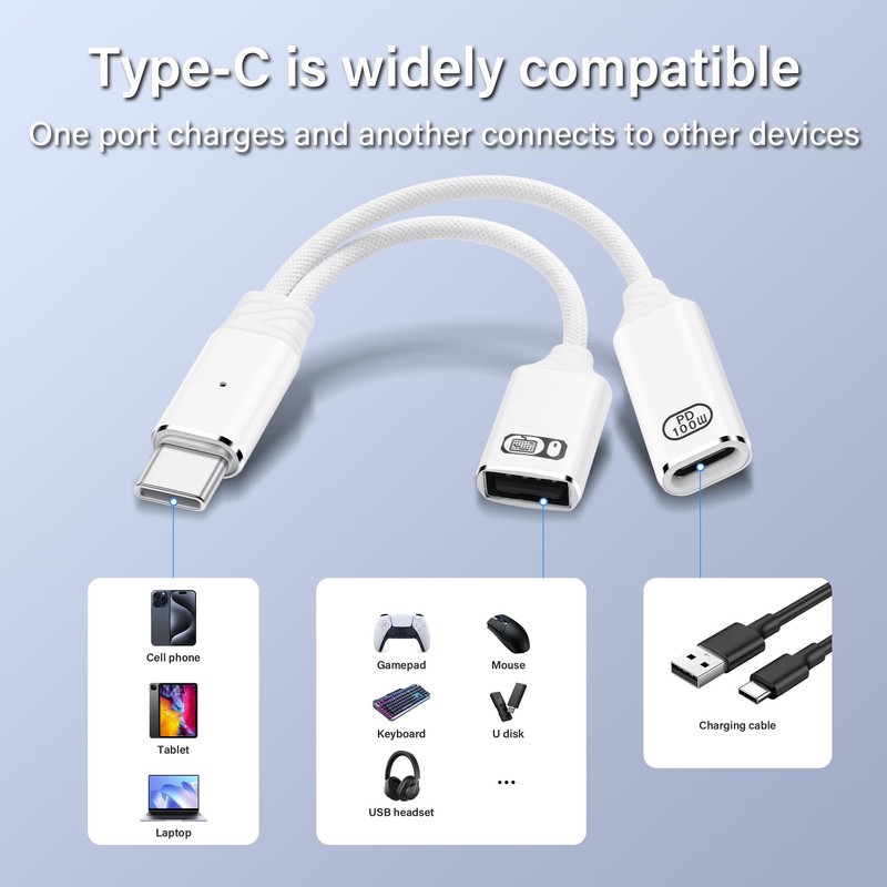 SinLoon USB C to USB OTG Adapter 1 in 2
