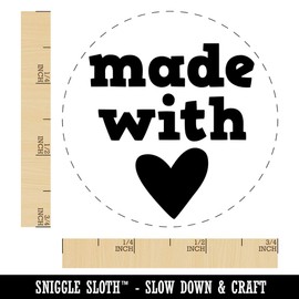 Made with Love Heart Rubber Stamp for Stamping Crafting Planners - 3/4 Inch Small