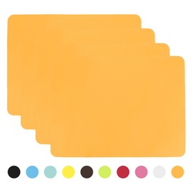Aspire 4PCS Thicken Non-Slip Silicone Placemats Cutting Hot Mats Tablemats-Orange