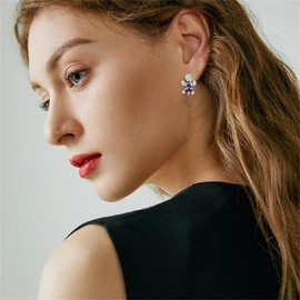 ONLYJUMP Sea Turtle Pendant Necklace Earring Set for Women Bohemian Cute Crystal Turtle Earring Hawaiian Dainty Sea Animal Turtle Necklace, Alloy Steel, Crystal