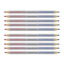 Faber-Castell 110910 Jumbo Grip Bi-Colour Pencil for Hyphenation and Correction, Red / Blue, red/blue