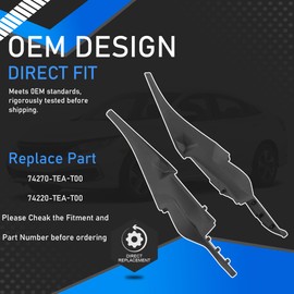 YzusGomumu 74270-TEA-T00 2 Pcs Fender Side Cover Trim Hinge Protectors Compatible With 2017 2018 2019 2020 Honda Civic Front Cowl Windshield Wiper Motor Cover Replaces 74220-TEA-T00