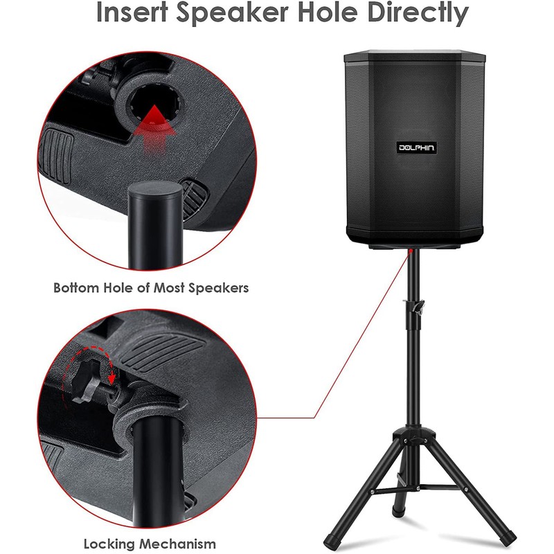 Dolphin ST-200 Speaker Tripod Stand - Adjustable Height from 38"