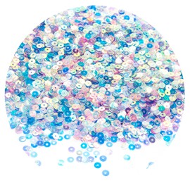 10000Pcs Flat Loose Sequins,4mm Bulk Loose Sequins for Crafts,Round Glitter Sequins Embroidery for Art Sewing Decoration(Pink and Blue)