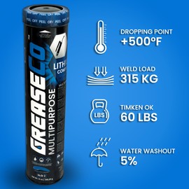 Wheel Bearing Grease Tube | Lithium Complex | High Temp | Axle | Automotive | Tractor | Truck | Ball Joint | CV | Marine Boat | Grease Gun Cartridge | Blue | Single Cartridge | NLGI 2 | Multipurpose