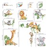 decalmile Safari Animals Tree Branch Wall Stickers Jungle Animals Giraffe