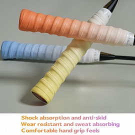 JMFahrrad 5 Pack Gradient Color Tennis Racket Grip Tape Sweat-Absorbent Tennis Overgrip Tapes Anti-Slip Dry Feel Pre-Cut Grip Tapes for Tennis Badminton Pickleball Racket (Pink)