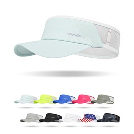 Sports Sun Visor Hats for Women Men Lightweight Breathable Cooling Stretchy Visors Foldable UPF 50+ for Running Tennis Golf (US, Alpha, One Size, Mint Green)