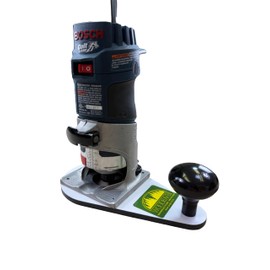 Woodhaven 8325 Trim/Compact/Palm Router Offset Baseplate w/Single Handle for Bosch Colt Durable Solid White Phenolic, w/Hardware Made in the USA