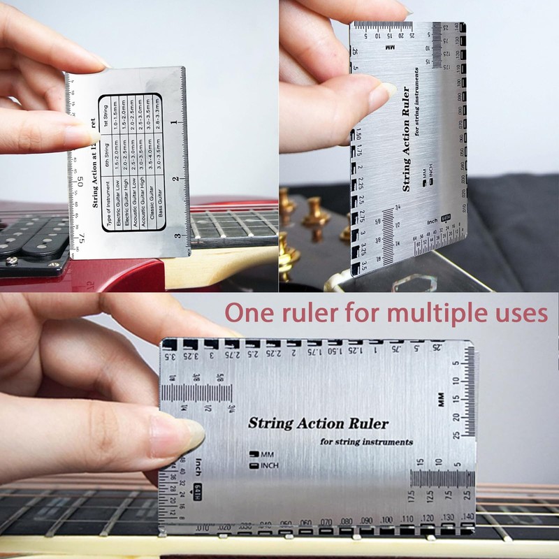 Ryaupy Durable String Action Guide Ruler, Measuring Gauge for Luthier