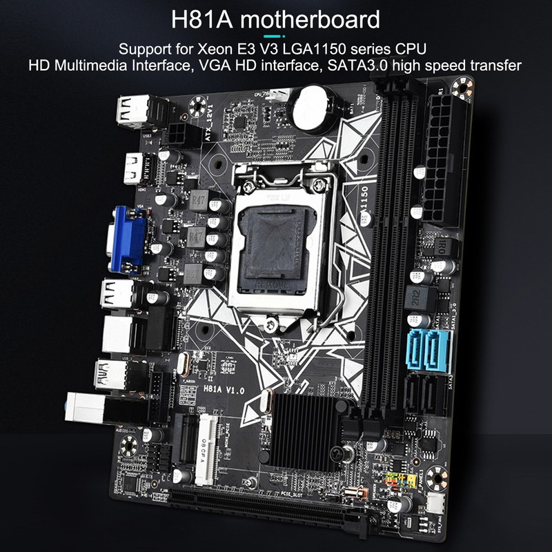 H81A Motherboard for LGA1150 DDR3 HD Multimedia Interface VGA Mini