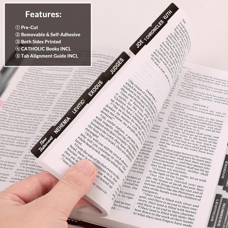 SKYDUE Bible Tabs - 100 Laminated Tabs for Women and