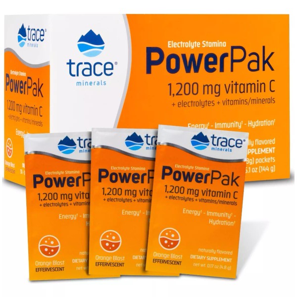 Trace Minerals Powerpak Vitamina C 30 Sobres Minerales Sabor Sabor Naranja