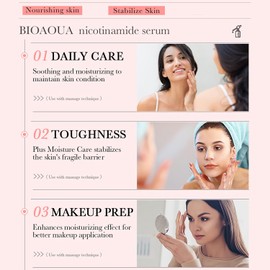 BIOAQUA Nicotinamide Serum Bifid Yeast Repair Facial Skin Anti-Freckle Nourish Tender Essence 30ml / 1fl.oz