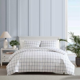 Nautica - Twin Duvet Cover Set, Super Soft Cotton Bedding with Matching Sham(s), Casual Home Decor, Oeko-Tex Certified (Plot Blue, Twin)