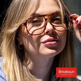 Breaksun Oversized Square Aviator Glasses for Women Men Big Frame Retro Blue Light Blocking Glasses Vintage Style (Tortoise/Clear)