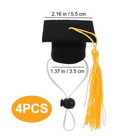 KESYOO 4pcs Mini Graduation Cap Pet Graduation Caps Small Dog Graduation Hats with Yellow Tassel Pet Graduation Costume for Dogs Cats Holiday Costume Accessory