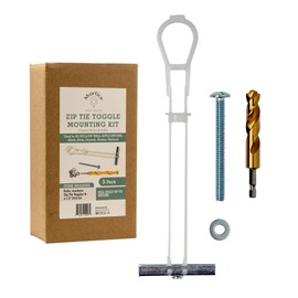Heavy Duty Zip Tie Toggle Anchor Mounting Kit - Drywall Anchors and Screws - Includes Washers, Bolts, and Custom Drill Bit - Used to Hang Heavy Items Including tv Mount - 1/4"-20x 2 1/2" Bolt 5 Pack