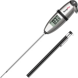 TempPro TP-02S Termómetro de carne de lectura instantánea digital para cocinar alimentos con sonda súper larga para parrilla, dulces, cocina,...      