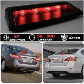 ULTRALTH - Lámpara de freno LED de tercera luz de freno de montaje alto para Nissan Sentra Sedan S SV SR SL 2013-2018 trasera LED de 3ª barra de freno de repuesto