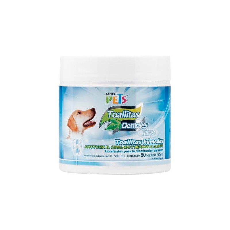 Fancy Pets Toallitas Dentales Ultra para Perro con 80 Piezas