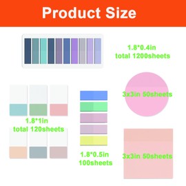 Transparent Bible Sticky Notes,1520 Sheets Waterproof Clear Sticky Notes,Clear Post It Notes Transparent for Bible Study Supplies,Office School Supplies,Book Annotation