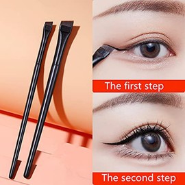 CJESLNA Fine Angled Eyeliner Brushes, Eye Liner brush, Fine Angled Eyeliner Eyebrow Concealer Brushes,Ultra Thin Slanted Flat Angle for Beauty Cosmetic Tool (BLACK)