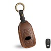 OLLEN Screws-Free Premium Leather Key Fob Cover, Fit for Subaru
