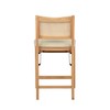Powell Kasi Natural Wooden Folding Counter Stool with Padded Linen