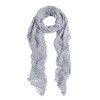 Premium Long Solid Color Dolka Dot Frayed Edge Scarf, Gray