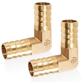 2 Stück 19mm Schlauchadapter aus Messing 90 Grad Widerhaken Rohrverbinder Schlauchanschluss für Winkelrohrverbinder