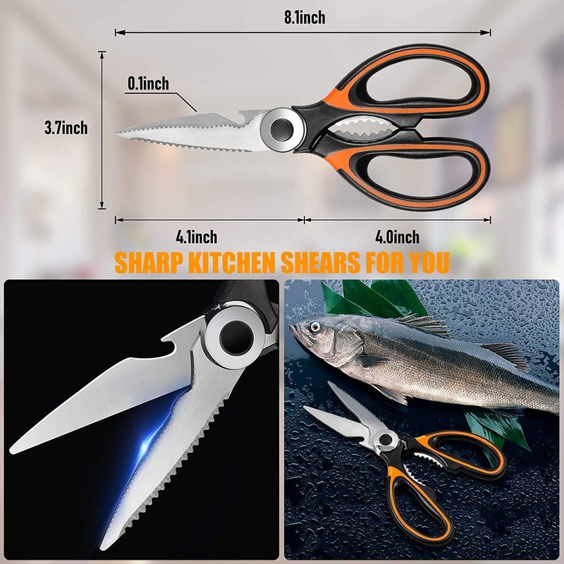 Heavy Duty Kitchen ScissorsSharp Stainless Steel Kitchen Shears Multipurpose Utility